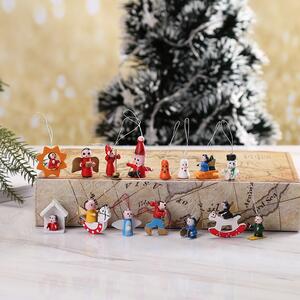 Mini dřevěné rustikální vánoční ozdoby na stromeček, různé varianty na výběr Varianta: Varianta 3