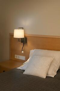 FRAME nástěnná lampa, starozlatá/béžová, se čtecí lampičkou - FARO