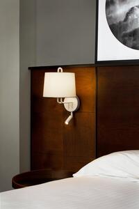 MONTREAL nástěnná lampa, bílá/béžová, se čtecí lampičkou - FARO
