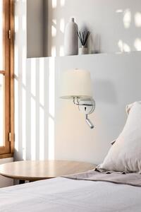 MONTREAL nástěnná lampa, chrom/béžová, se čtecí lampičkou - FARO