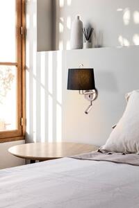 MONTREAL nástěnná lampa, chrom/černá, se čtecí lampičkou - FARO