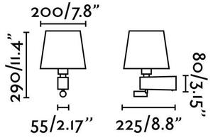 ROOM nástěnná lampa, bílá, se čtecí lampičkou - FARO