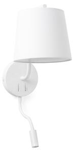 BERNI nástěnná lampa, bílá, se čtecí lampičkou - FARO