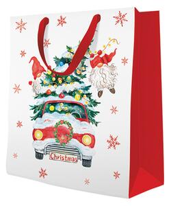 Vánoční dárková taška CHRISTMAS GNOMES 26,5x33,5 cm