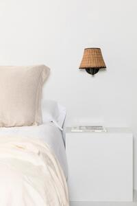 SUMBA černá/ratan nástěnná lampa - FARO