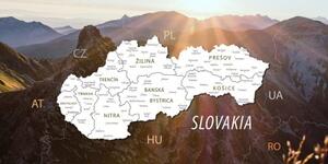 Obraz mapa Slovenska s malebnými horami - 100x50