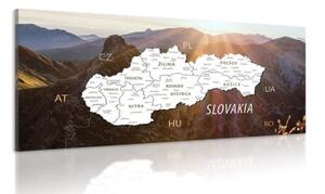 Obraz mapa Slovenska s malebnými horami - 120x60