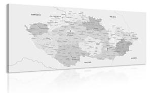 Obraz elegantní šedá mapa Česka - 100x50