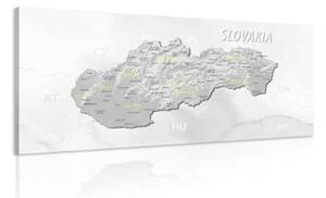 Obraz decentní šedo-žlutá mapa Slovenska - 100x50