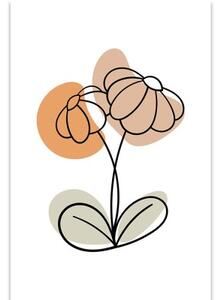 Obraz minimalistický květ na bílém pozadí No1 - 60x90