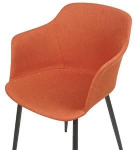 Sada 2 čalouněných jídelních židlí oranžové ELIM