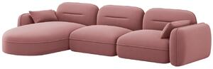 -25 % Dny MOMENTI– Cosmopolitan Design Růžová sametová rohová pohovka Sydney 320 cm, levá