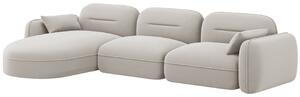 -25 % Dny MOMENTI– Cosmopolitan Design Světle béžová sametová rohová pohovka Sydney 320 cm, levá