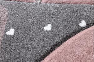Dětský kusový koberec Petit Flamingos hearts grey 140x190 cm
