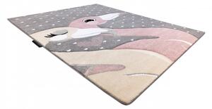 Dětský kusový koberec Petit Flamingos hearts grey 120x170 cm