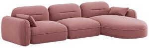 -25 % Dny MOMENTI– Cosmopolitan Design Růžová sametová rohová pohovka Sydney 320 cm, pravá