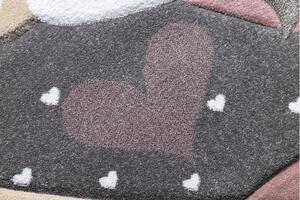 Dětský kusový koberec Petit Flamingos hearts grey 120x170 cm