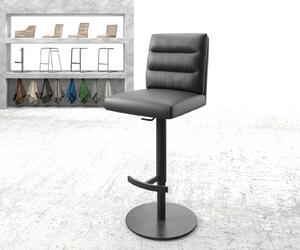 DELIFE Barová židle Pela-Flex pravá kůže černá otočná podnož výškově nastavitelná kovová