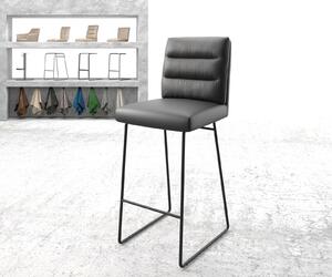 DELIFE Barová židle Pela-Flex pravá kůže černá kovová podnož