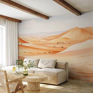 Fototapety Duny v poušti, písek akvarel krajina krajina, modrá a oranžová barva, Fototapety příroda, w00892 : uwalls.cz