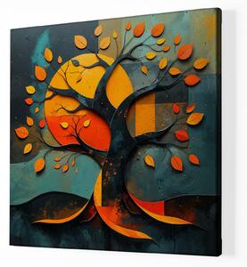 Obraz na plátně - Strom života Sluneční soulad FeelHappy.cz Velikost obrazu: 40 x 40 cm