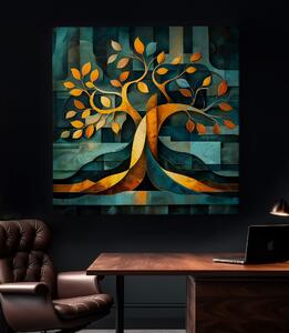 Obraz na plátně - Strom života Hřejivé lístky FeelHappy.cz Velikost obrazu: 40 x 40 cm