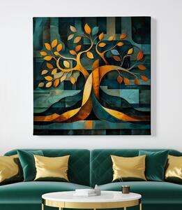 Obraz na plátně - Strom života Hřejivé lístky FeelHappy.cz Velikost obrazu: 40 x 40 cm