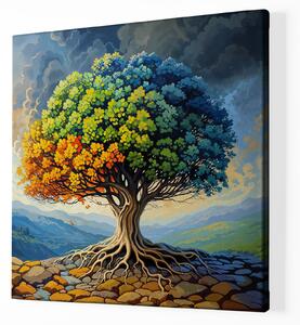 Obraz na plátně - Strom života Bouřka přichází FeelHappy.cz Velikost obrazu: 40 x 40 cm