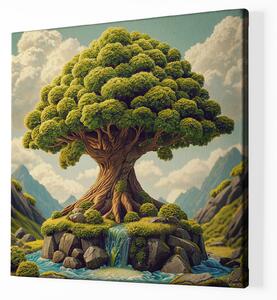 Obraz na plátně - Strom života Wild Brocco FeelHappy.cz Velikost obrazu: 80 x 80 cm