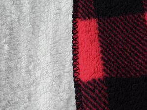 XPOSE® Beránková deka KOSTKY - červená/černá 150x200 cm