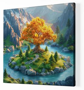 Obraz na plátně - Strom života Kouzelná záře FeelHappy.cz Velikost obrazu: 120 x 120 cm