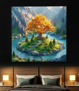 Obraz na plátně - Strom života Kouzelná záře FeelHappy.cz Velikost obrazu: 40 x 40 cm