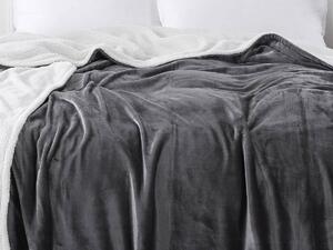 XPOSE® Mikroplyšová deka Exclusive s beránkem - tmavě šedá 140x200 cm