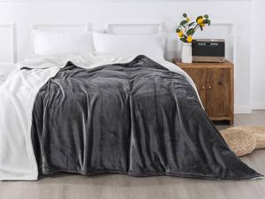 XPOSE® Mikroplyšová deka Exclusive s beránkem - tmavě šedá 140x200 cm