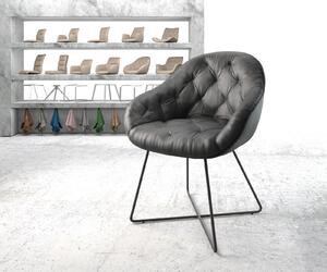 DELIFE Jídelní židle Gaio-Flex černá pravá kůže podnož ve tvaru 