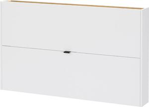 Bílý výklopný/závěsný botník v dekoru dubu 140x83x18 cm Ameca – Germania