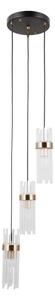 ITALUX PND-40760-3-BK-HBR - Lustr na lanku TARASO 3xE14/40W/230V černá/zlatá