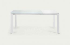 AXIS GLASS WHITE rozkládací jídelní stůl 120 (180) cm