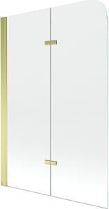 Mexen FELIX, vanová zástěna, 2-křídlová, 80 x 140 cm, zlatá-transparentní, 890-080-002-50-00