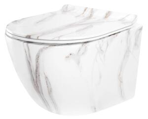 REA-C6390 - Závěsné WC s prkénkem CARTER TORNADO RIMLESS keramika/imitace kamene