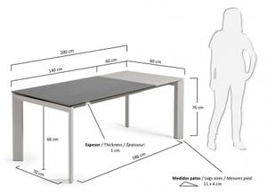 AXIS PORCELAIN GREY rozkládací jídelní stůl 140 (200) cm