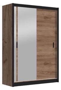 Šatní skříň se zrcadlem SABRINA 150x215x61 cm dub craft
