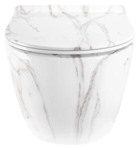 REA-C6390 - Závěsné WC s prkénkem CARTER TORNADO RIMLESS keramika/imitace kamene