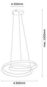 LED Lustr na lanku CASHMERE LED/75W/230V pr. 60 cm béžová