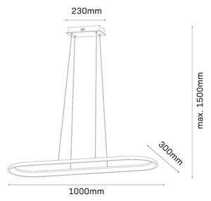 LED Lustr na lanku CASHMERE LED/80W/230V 30x100 cm béžová