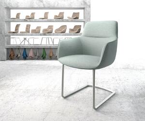DELIFE Jídelní židle Pejo-Flex mentolová plochá tkanina konzolová podnož z nerezové oceli kulatá