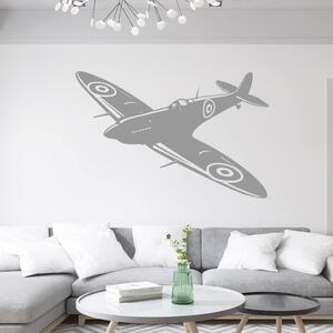 Živá Zeď Samolepka Stíhačka Supermarine Spitfire Barva: černá