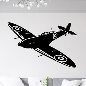Živá Zeď Samolepka Stíhačka Supermarine Spitfire Barva: černá
