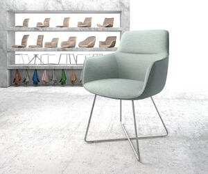 DELIFE Jídelní židle Pejo-Flex mentolová plochá tkanina podnož ve tvaru 