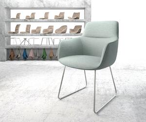 DELIFE Jídelní židle Pejo-Flex mentolová plochá tkanina tenká podnož z nerezové oceli